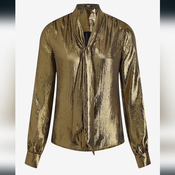 Express Gold Metallic blouse S new - Picture 2 of 16